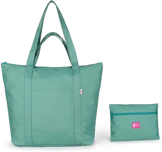 LARGE Tote Bag with Zipper & Pockets- Sea Breeze