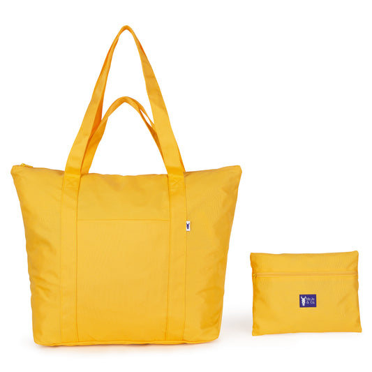 LARGE Tote Bag with Zipper & Pockets- Sunbeam